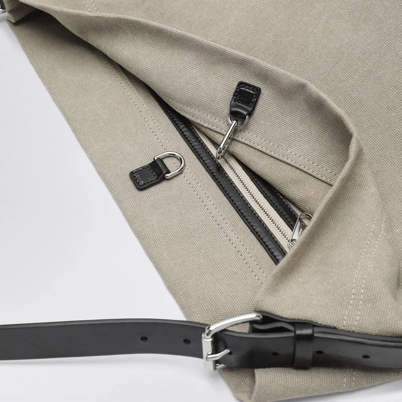 Lemaire Beige belted tote bag in cotton canvas 6