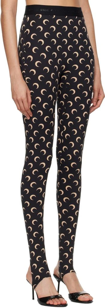 MARINE SERRE Black Recycled Jersey Moon Stirrup Leggings 2