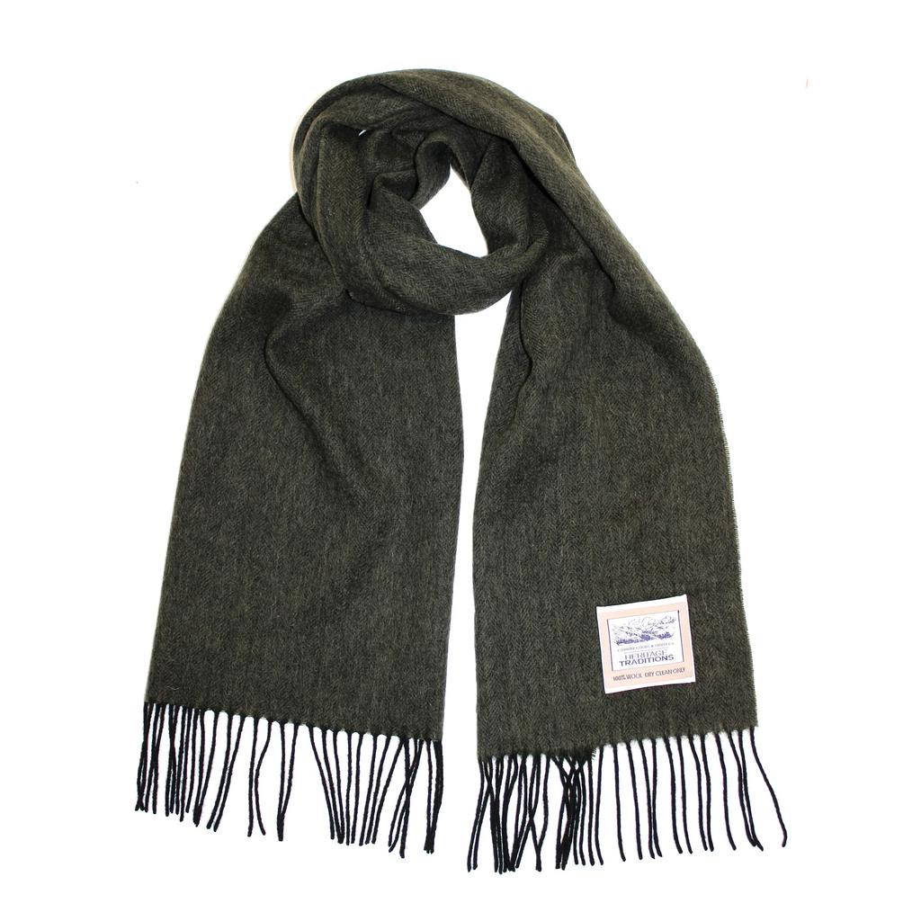 Heritage Heritage Traditions - Wool Herringbone Scarf - Green