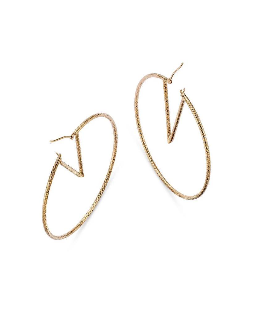 Bloomingdale's 14K Yellow Gold V-Hoop Earrings 4