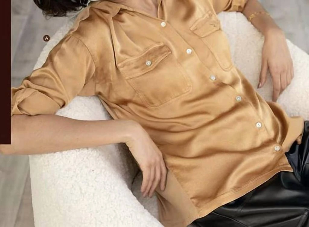 XCVI Ludoff Button Up Top In Warm Butterscotch 1