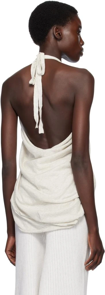 LAUREN MANOOGIAN Gray Drape Halter Top 3