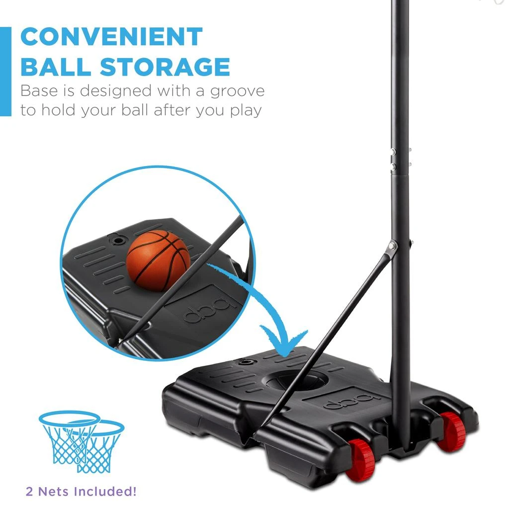 Best Choice Products Kids Height-Adjustable Basketball Hoop, Portable Backboard System w/ 2 Wheels 5