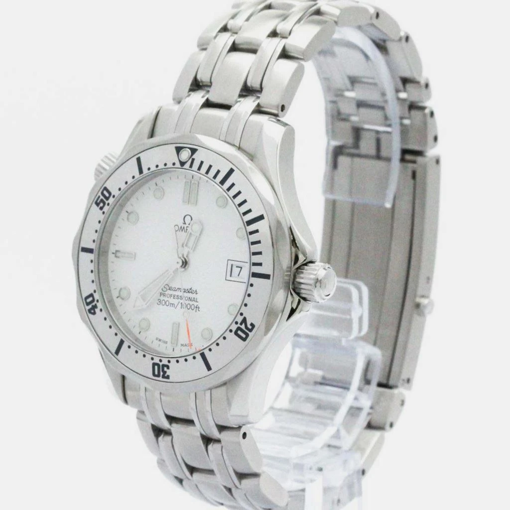 Omega Omega White Stainless Steel Seamaster Professional 2562.20 Quartz Men's Wristwatch 36 mm 2