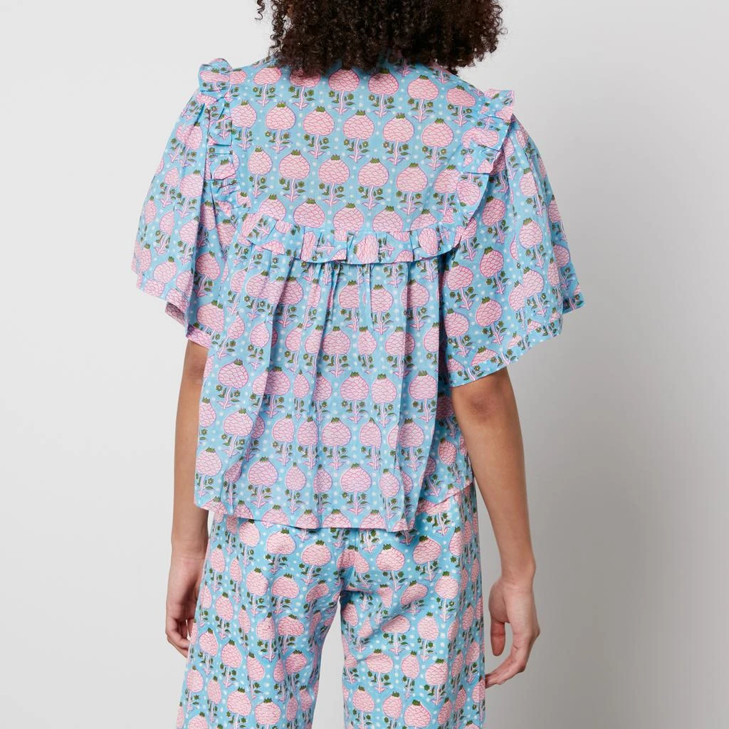 SZ Blockprints Mary Jane Floral-Print Cotton-Poplin Top 2