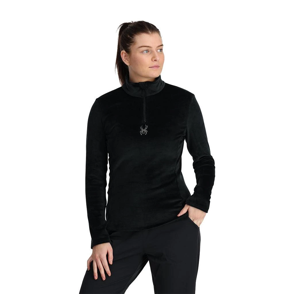 Spyder Womens Shimmer Bug Half Zip - Black 1