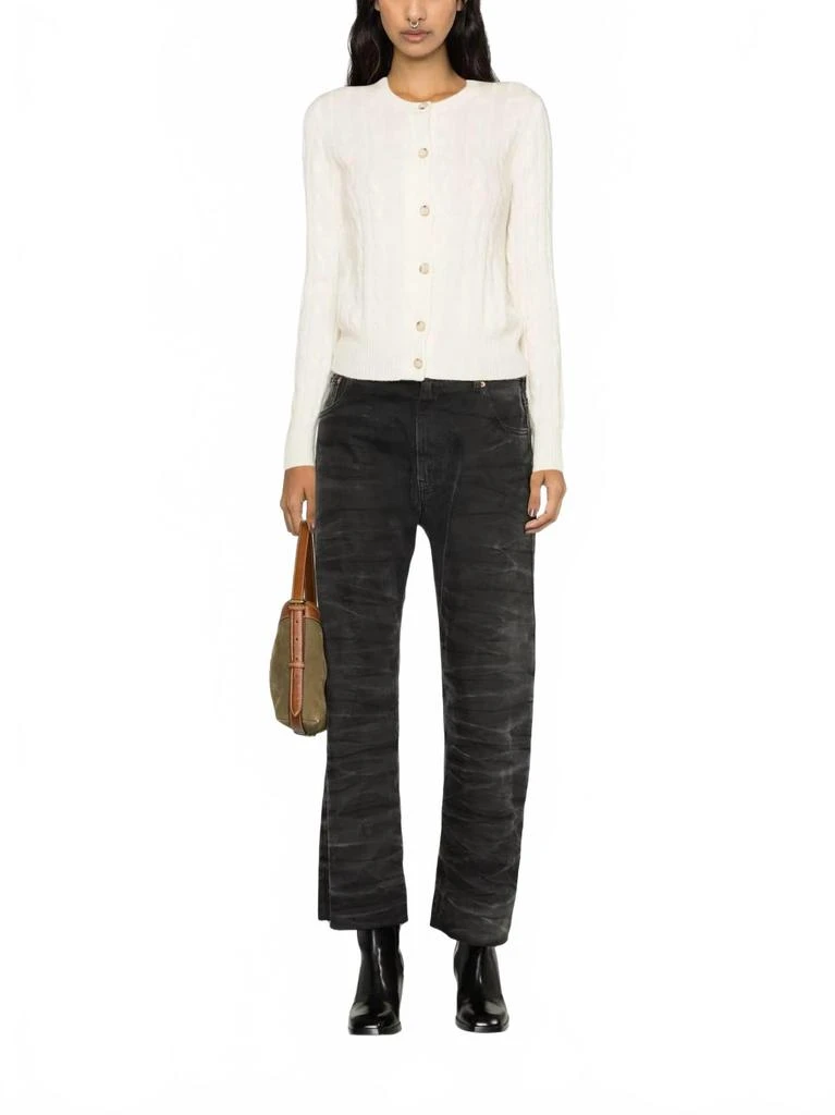 Ralph Lauren Melange Cable Cashmere Cardigan In Cream 1