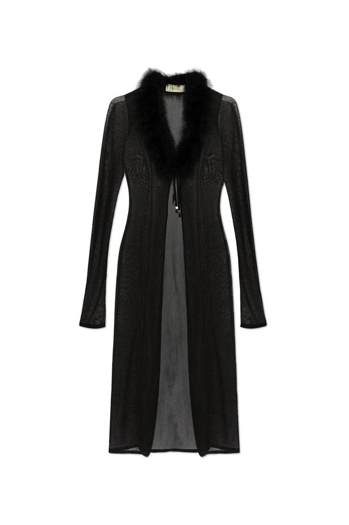 BLUMARINE Blumarine Feather-Trim Sheer Coat 1