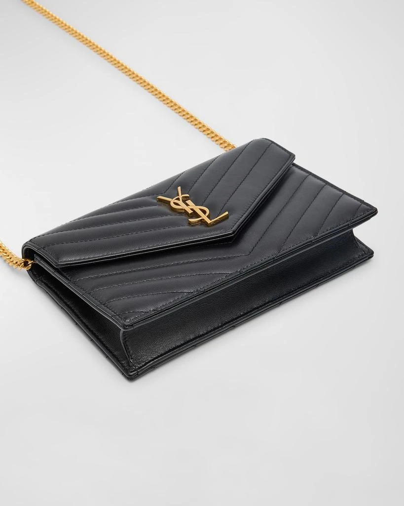 Yves Saint Laurent Small YSL Wallet on Chain in Quilted Leather 8