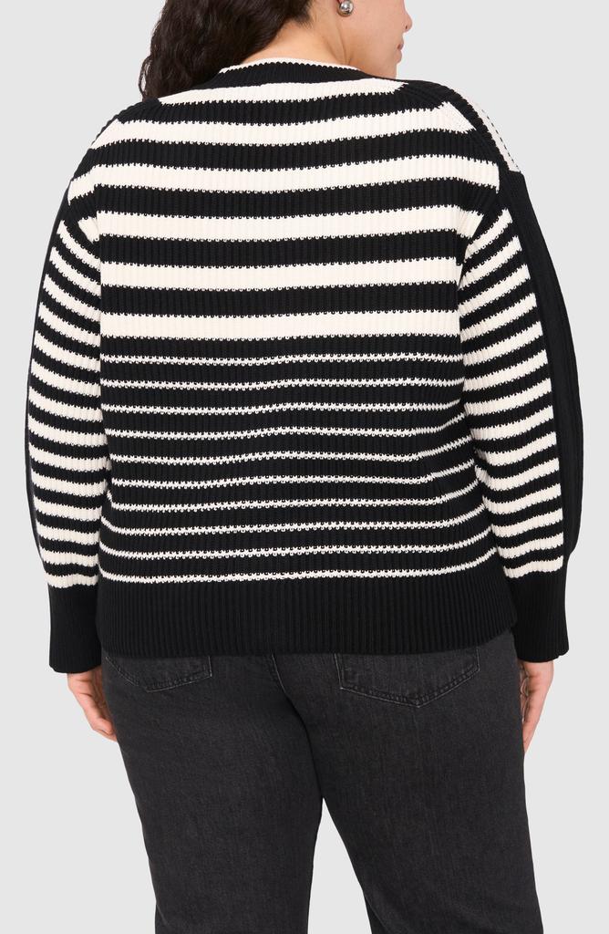 Halogen Variegated Stripe Cotton Blend Cardigan