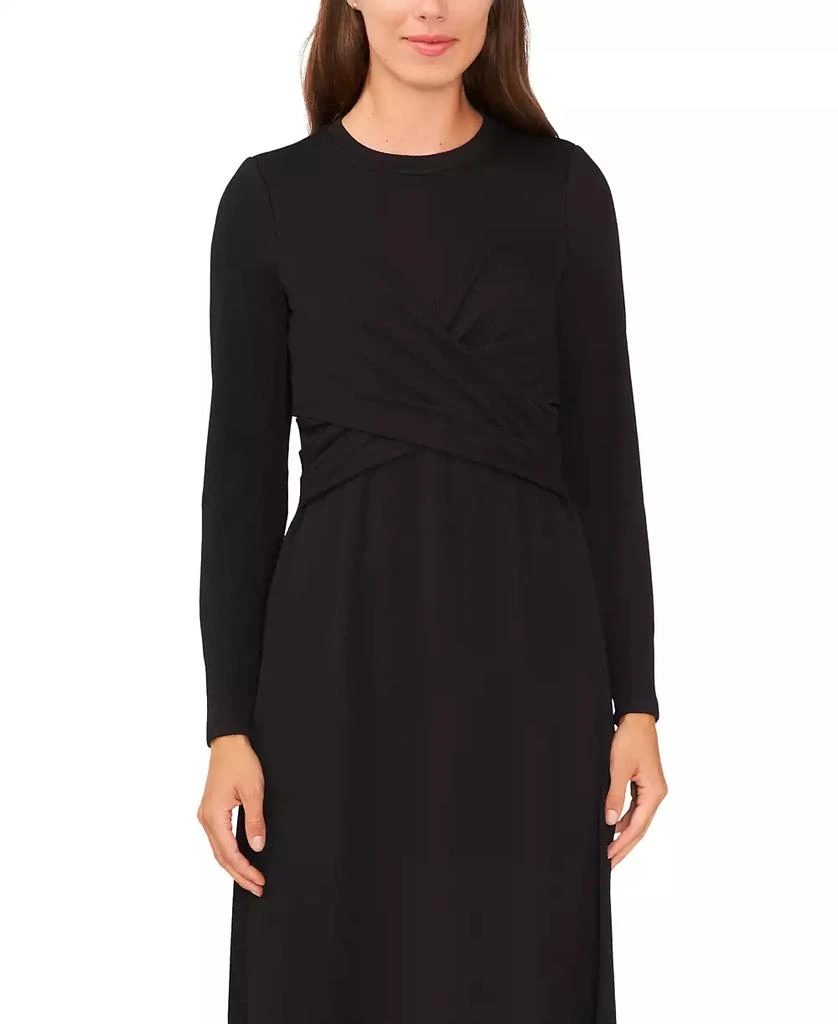 MSK Petite Cross-Over-Front Long-Sleeve Dress 2