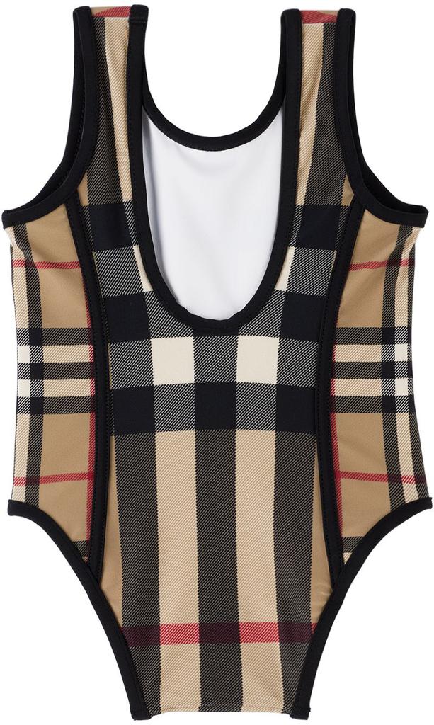 Burberry Kids Beige Vintage Check One-Piece Swimsuit