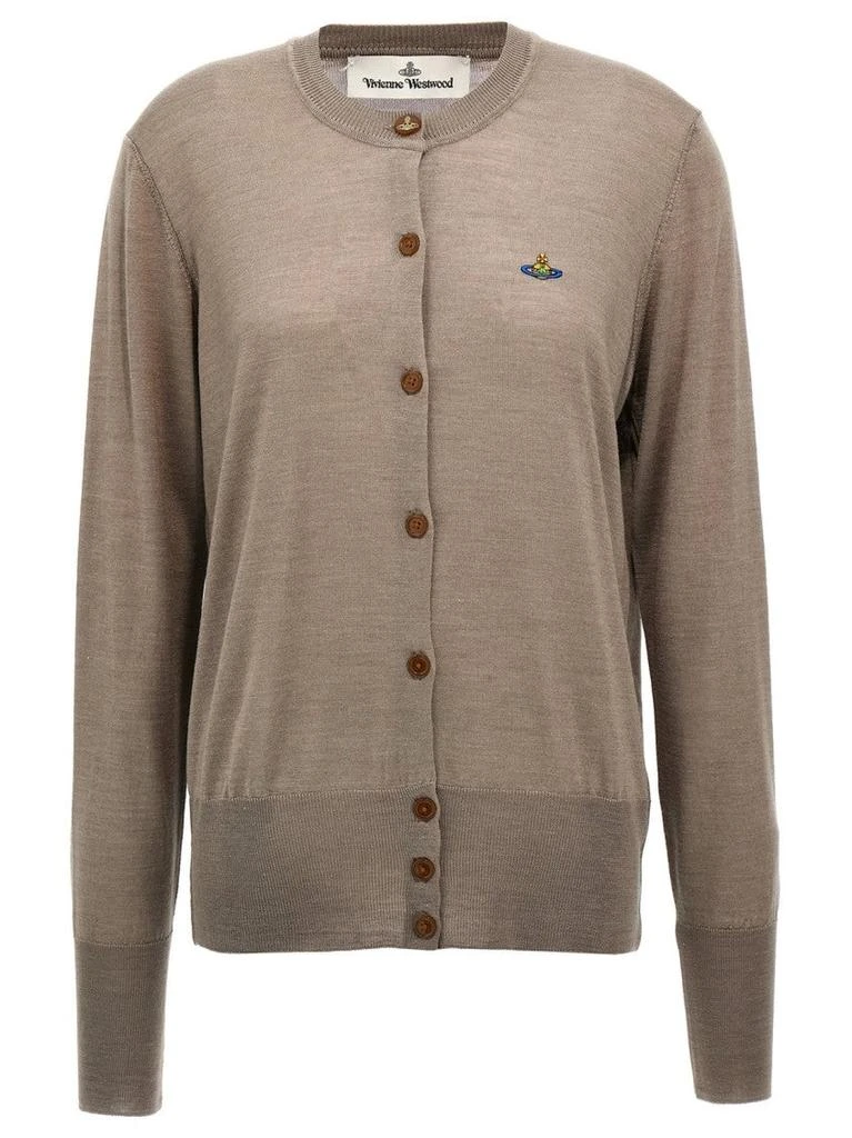 Vivienne Westwood Lightweight Brown Cardigan with Ribbed Cuffs