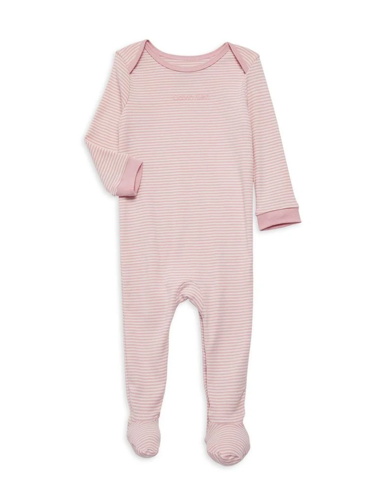 Calvin Klein Baby Girl’s Striped Footie