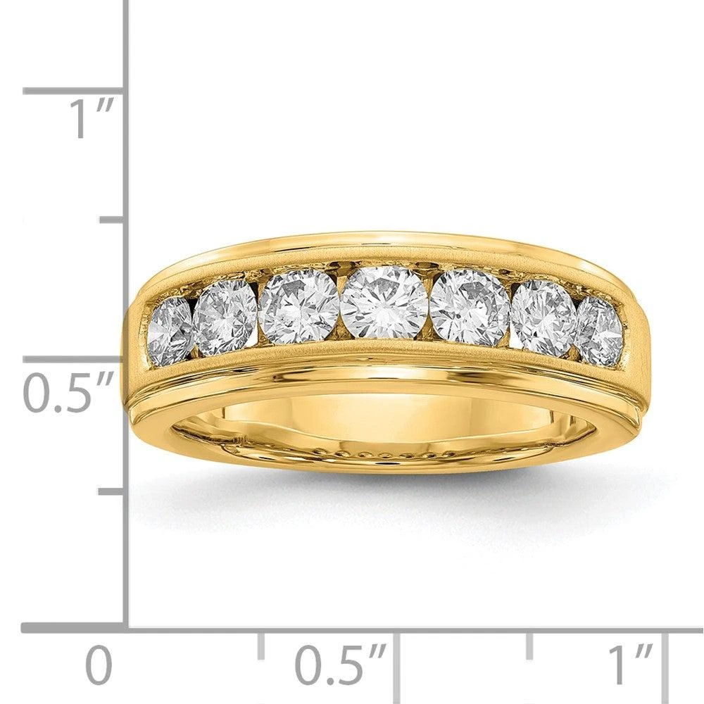 Diamond2Deal 10k Yellow Gold Lab Grown Diamond Wedding Band Ring 1.5Ct Clarity- VS Color- G-H 5