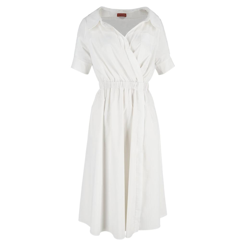 Altuzarra Lydia Gathered Poplin Midi Shirt Dress In White Cotton