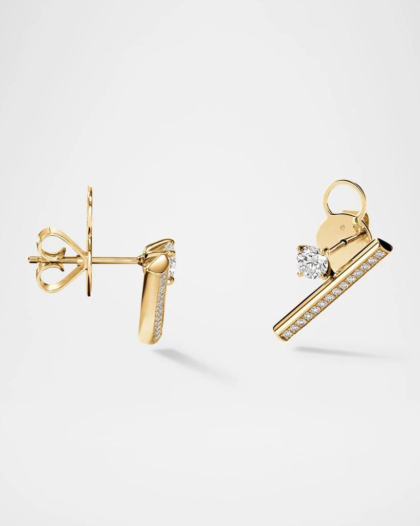Hearts On Fire Barre 18K Yellow Gold Pave Floating Diamond Climber Earrings 3