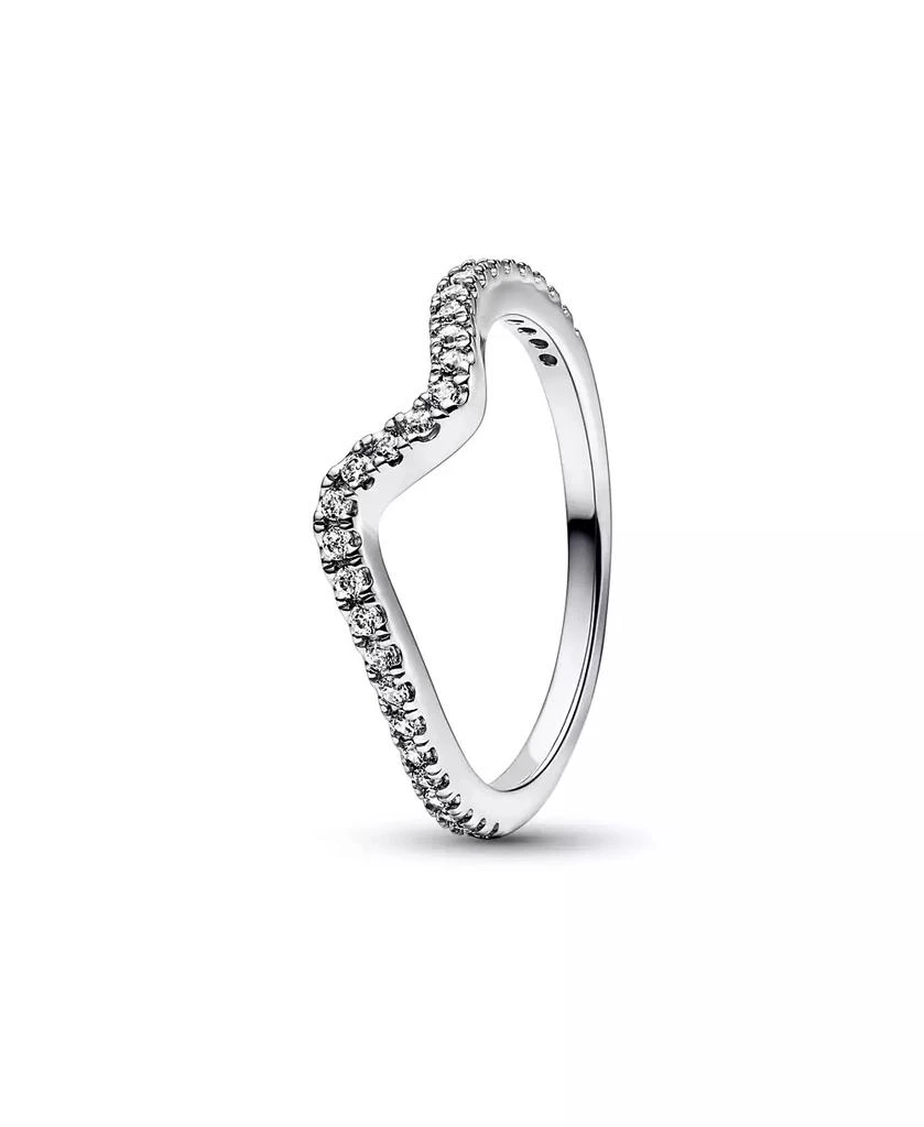 PANDORA Cubic Zirconia Timeless Sparkling Wave Ring 1