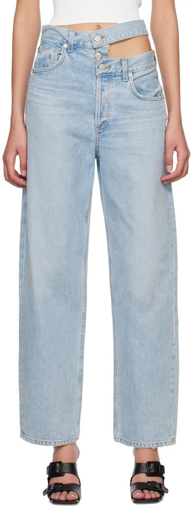 AGOLDE Blue Broken Waistband Jeans 1