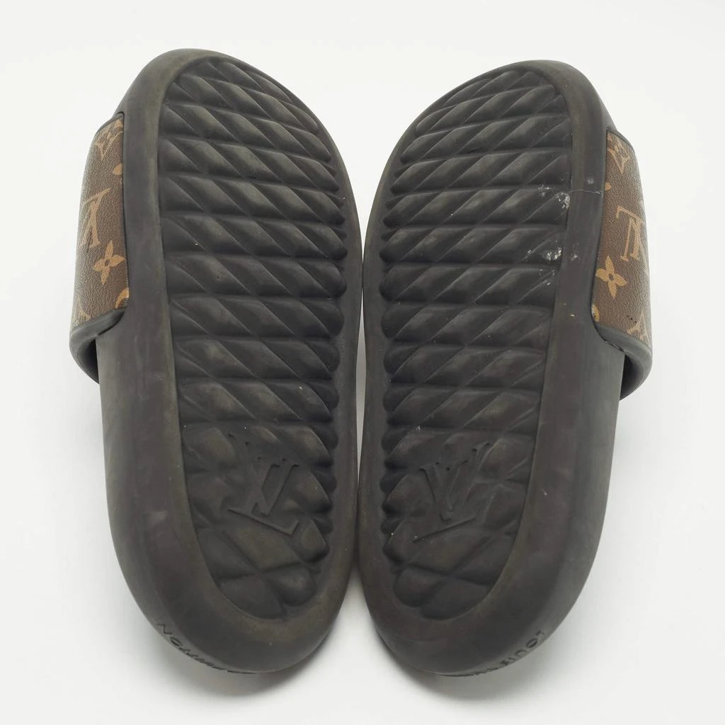 Louis Vuitton Louis Vuitton Brown Monogram Coated Canvas Waterfront Flat Slides Size 42 6