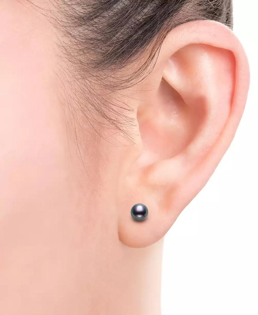 Belle de Mer 2-Pc. Set White & Dyed Black Cultured Freshwater Pearl (4-5mm) Stud Earrings in Sterling Silver 2