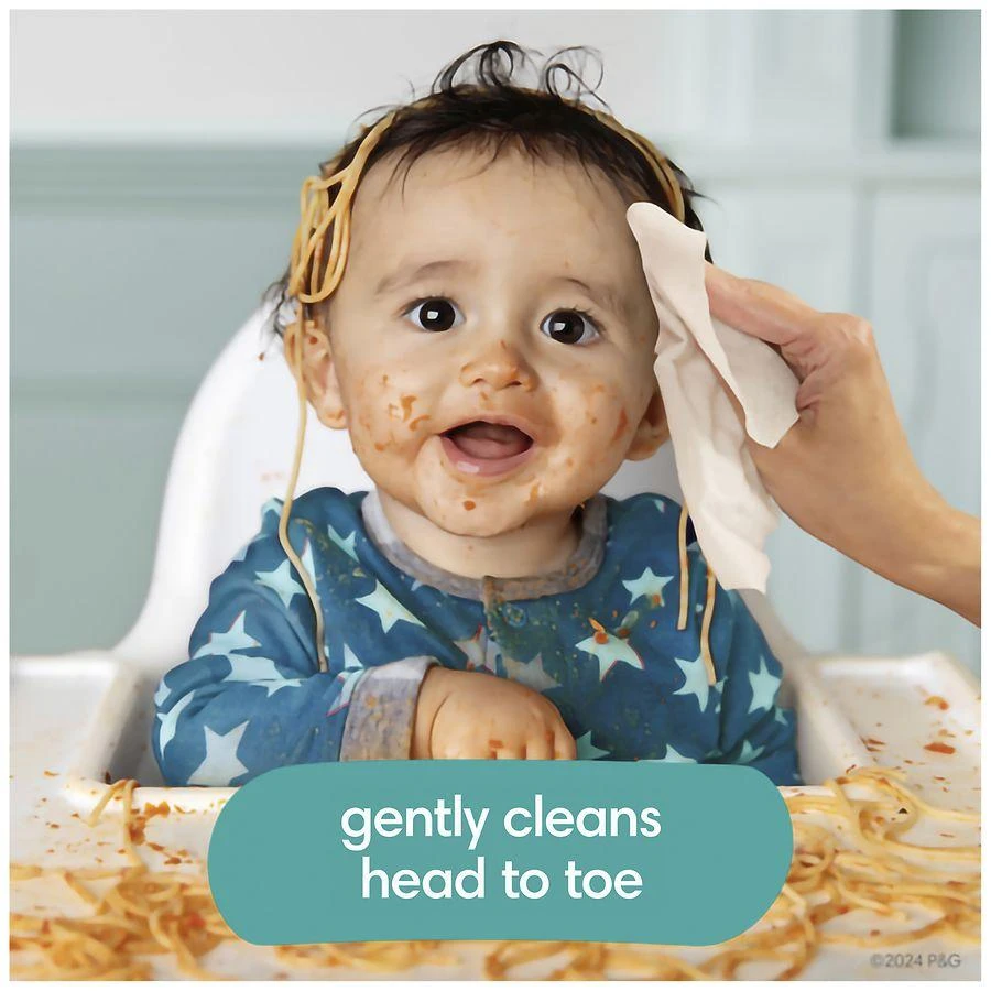 Pampers Free & Gentle Baby Wipes, 99% Water, Hypoallergenic, 100% Plant Based Unscented, 52 7