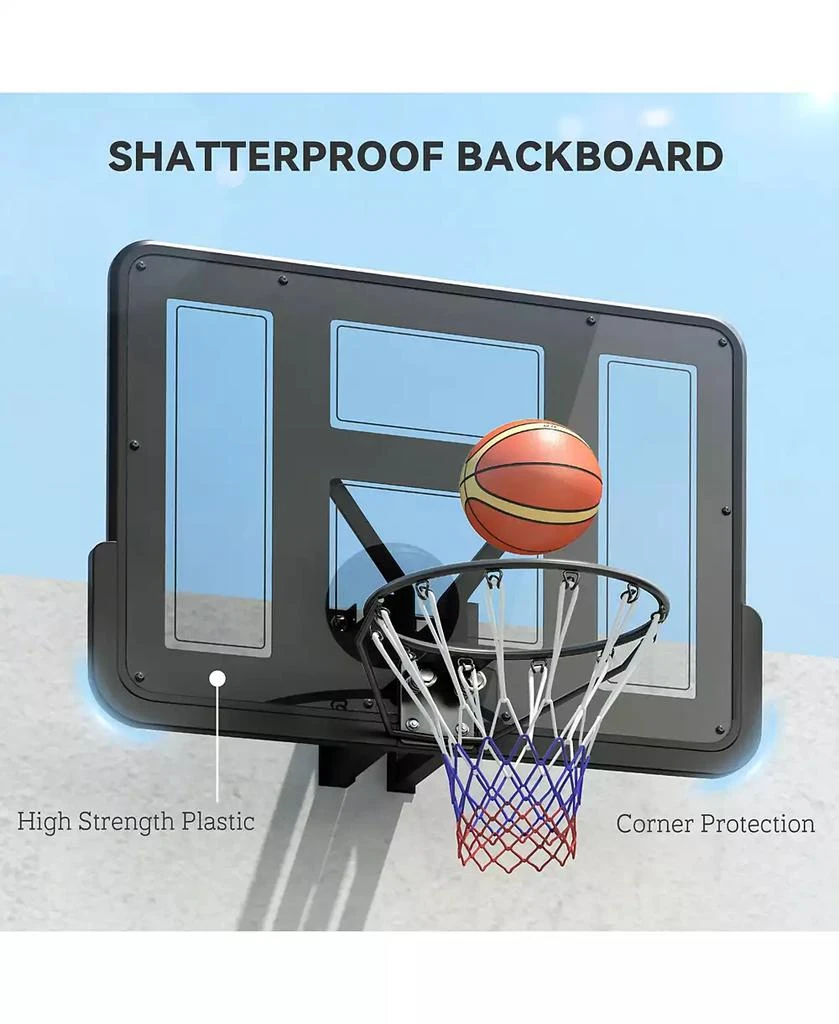 Soozier Wall Mounted Basketball Hoop with 43" Shatter Resist Backboard 6