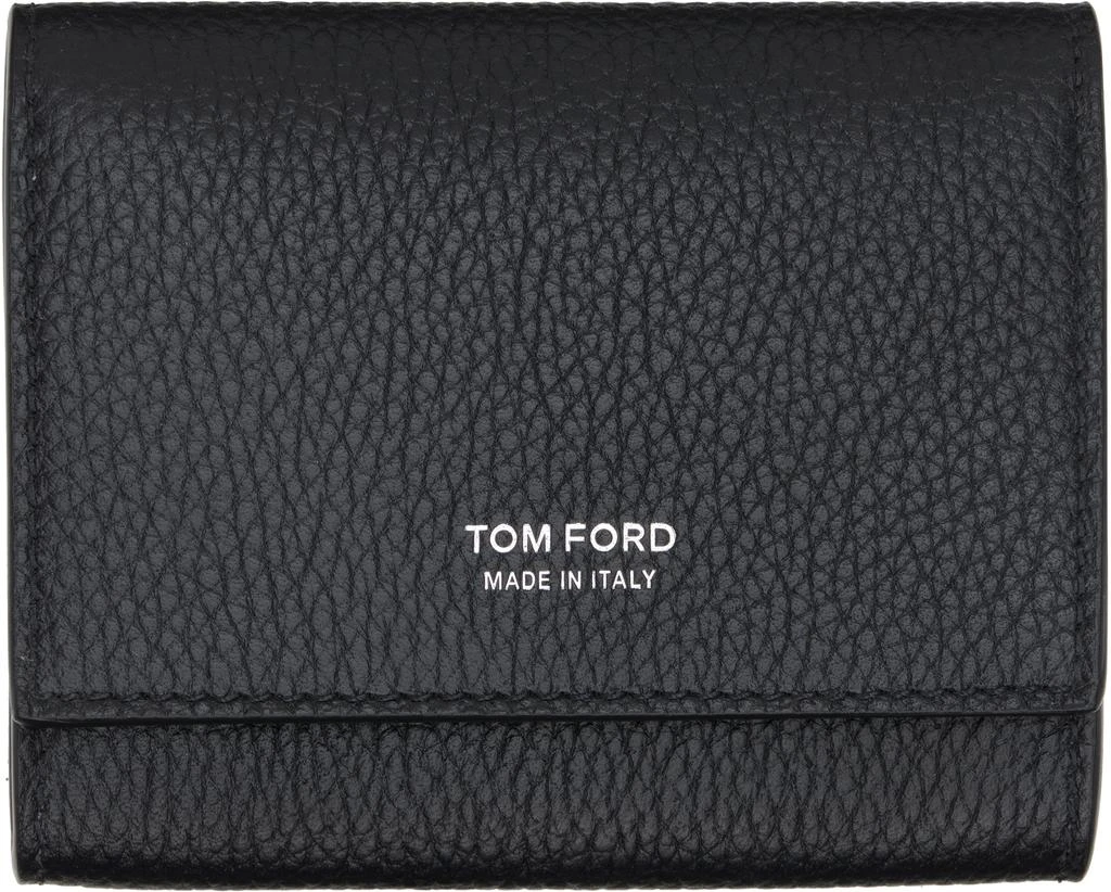 Tom Ford Black Soft Grain Leather Slim Card Holder