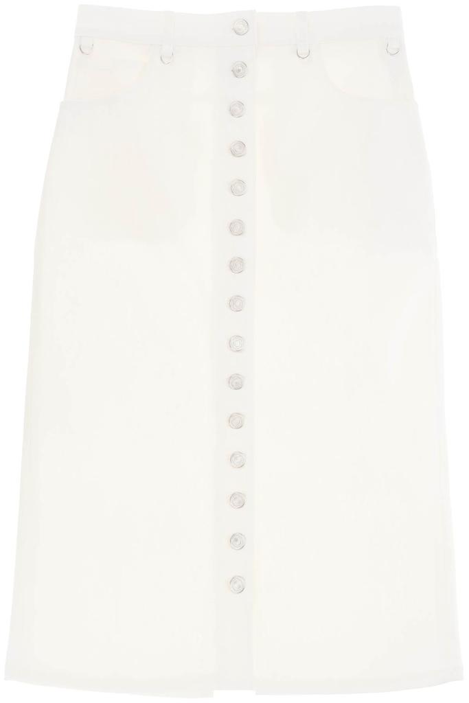 courreges "denim midi skirt with multif