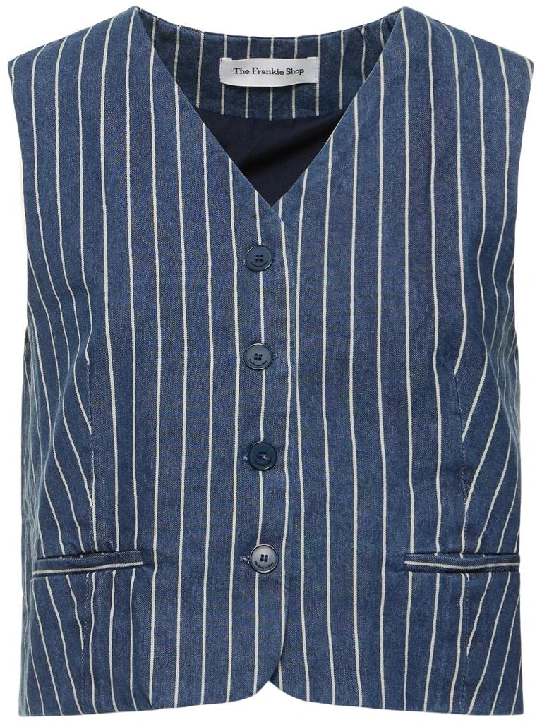 The Frankie Shop Clare Cotton Denim Vest 1