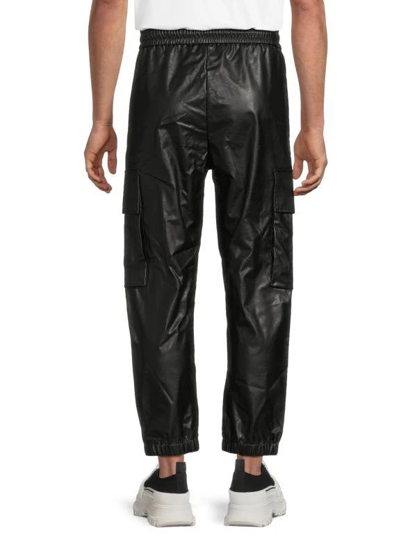 Balmain Faux Leather Cargo Joggers 2