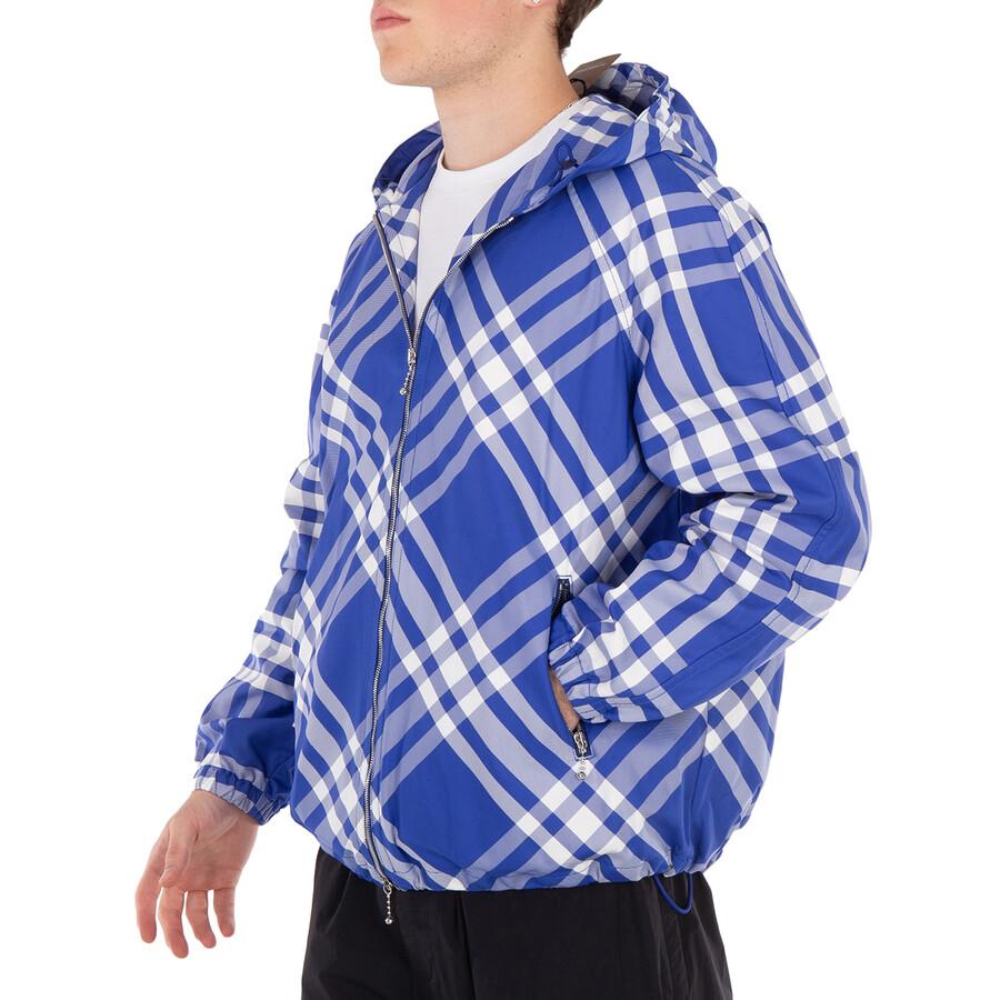 Check-Pattern Hooded Zip-Up Polyamide Jacket – On Sale Now