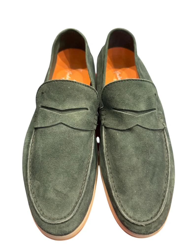 Shop Andrea Ventura Suede Short Penny Loafers in Green,Olive  display picture 3