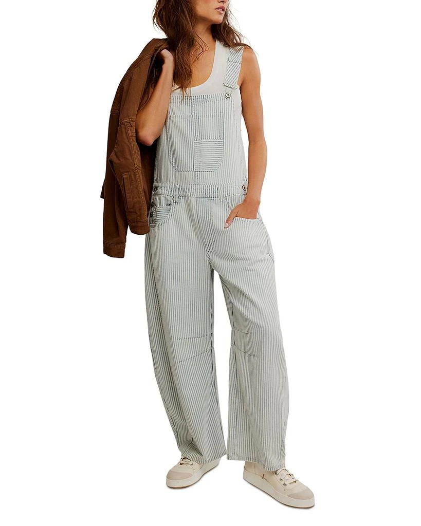 Free People Good Luck Stripe Overalls 5