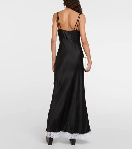 Rodarte Lace-trimmed silk maxi dress 3