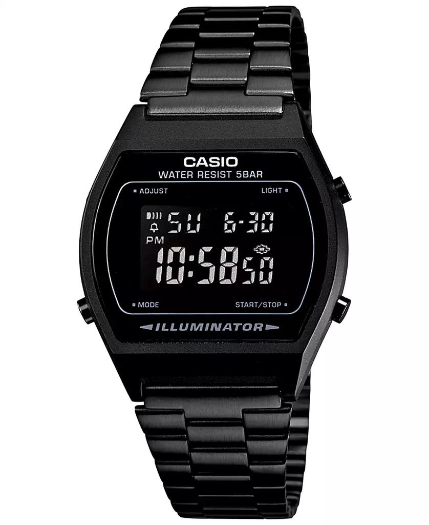Casio Men's Digital Vintage Black Stainless Steel Bracelet Watch 39x39mm B640WB-1BMV