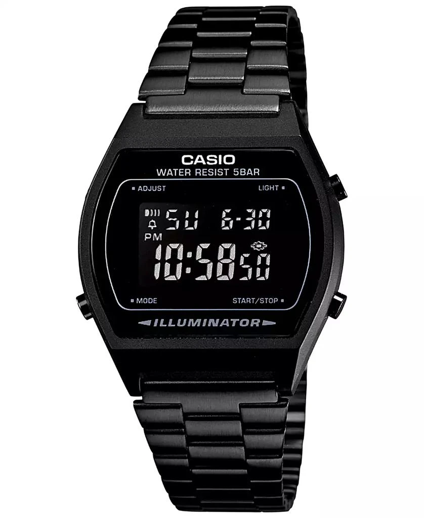 Casio Men's Digital Vintage Black Stainless Steel Bracelet Watch 39x39mm B640WB-1BMV 1