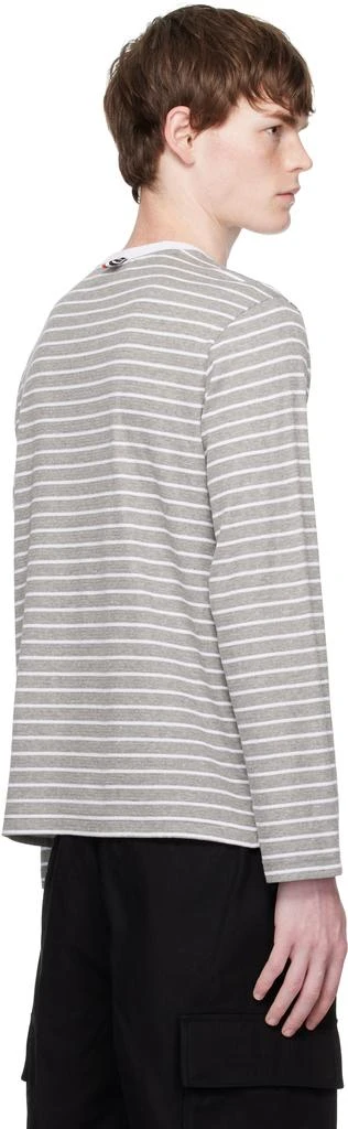 Thom Browne Gray
White Milano 4-Bar Long Sleeve T-shirt 3