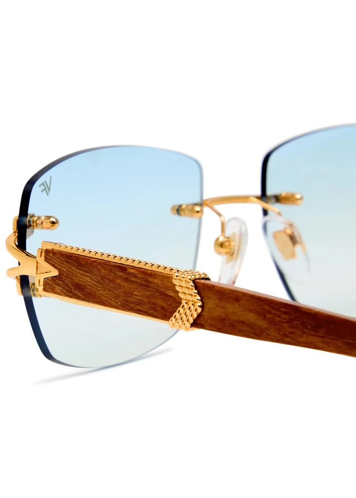 Vintage Frames Company Bal Harbour Wood Edition rectangle sunglasses 3