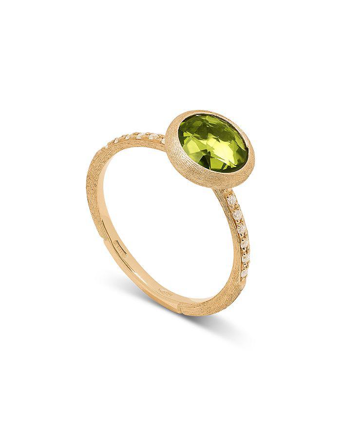 Marco Bicego 18K Yellow Gold Jaipur Color Peridot & Diamond Bezel Ring