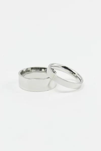 Urban Outfitters Solid Stainless Steel Ring Set 1