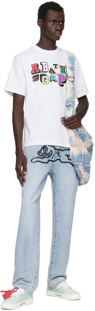 Bape White Varsity Font T-shirt 4