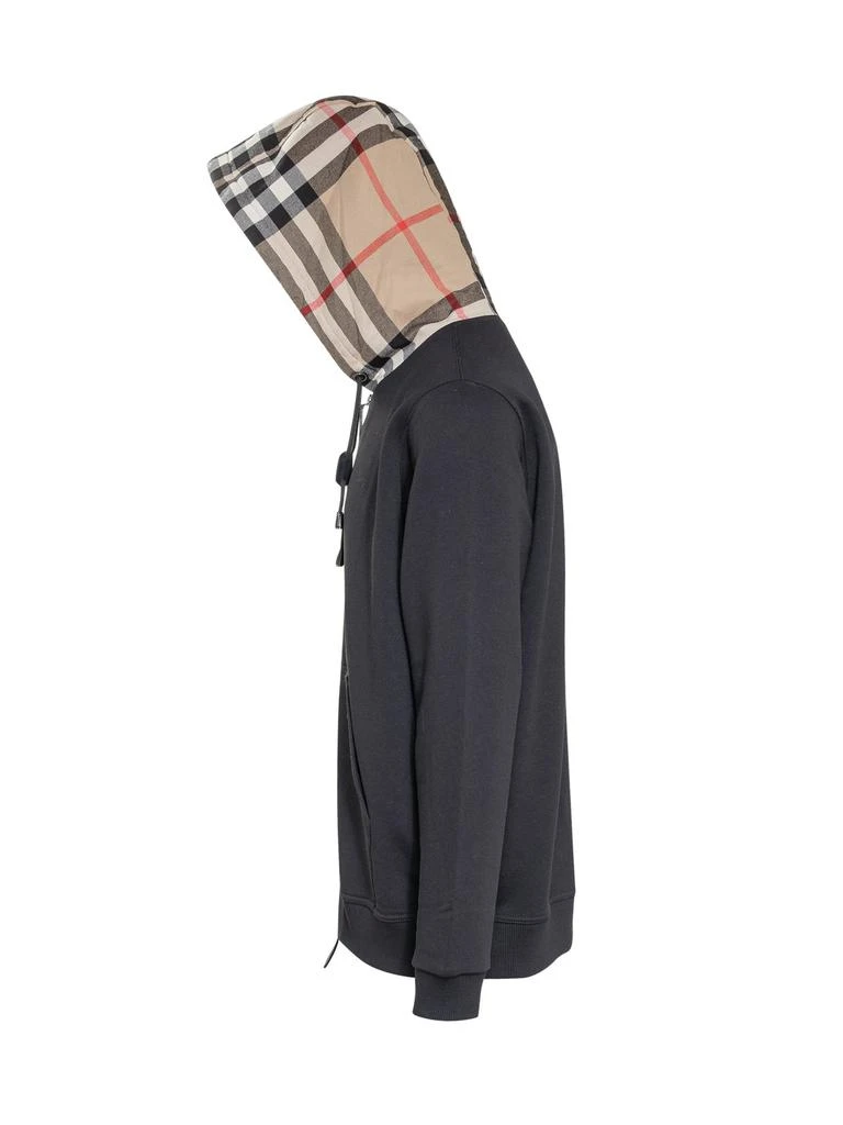 Burberry Burberry Check Detailed Zipped Drawstring Hoodie 3