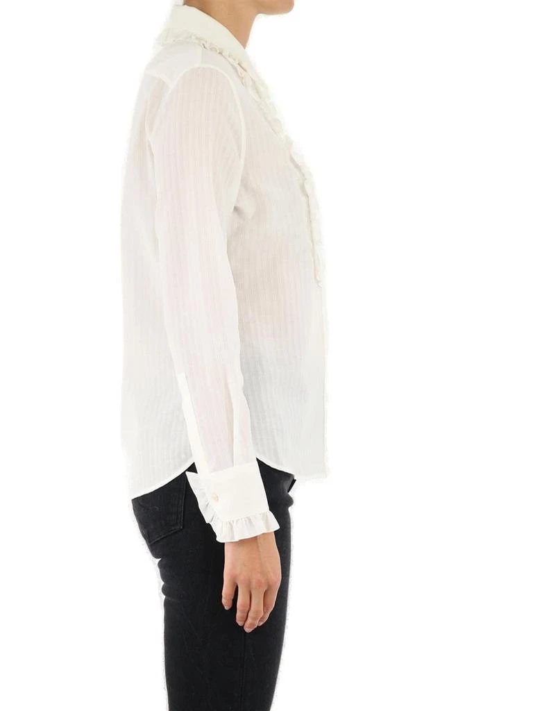 Yves Saint Laurent Saint Laurent Striped Ruffled Bib Shirt 6