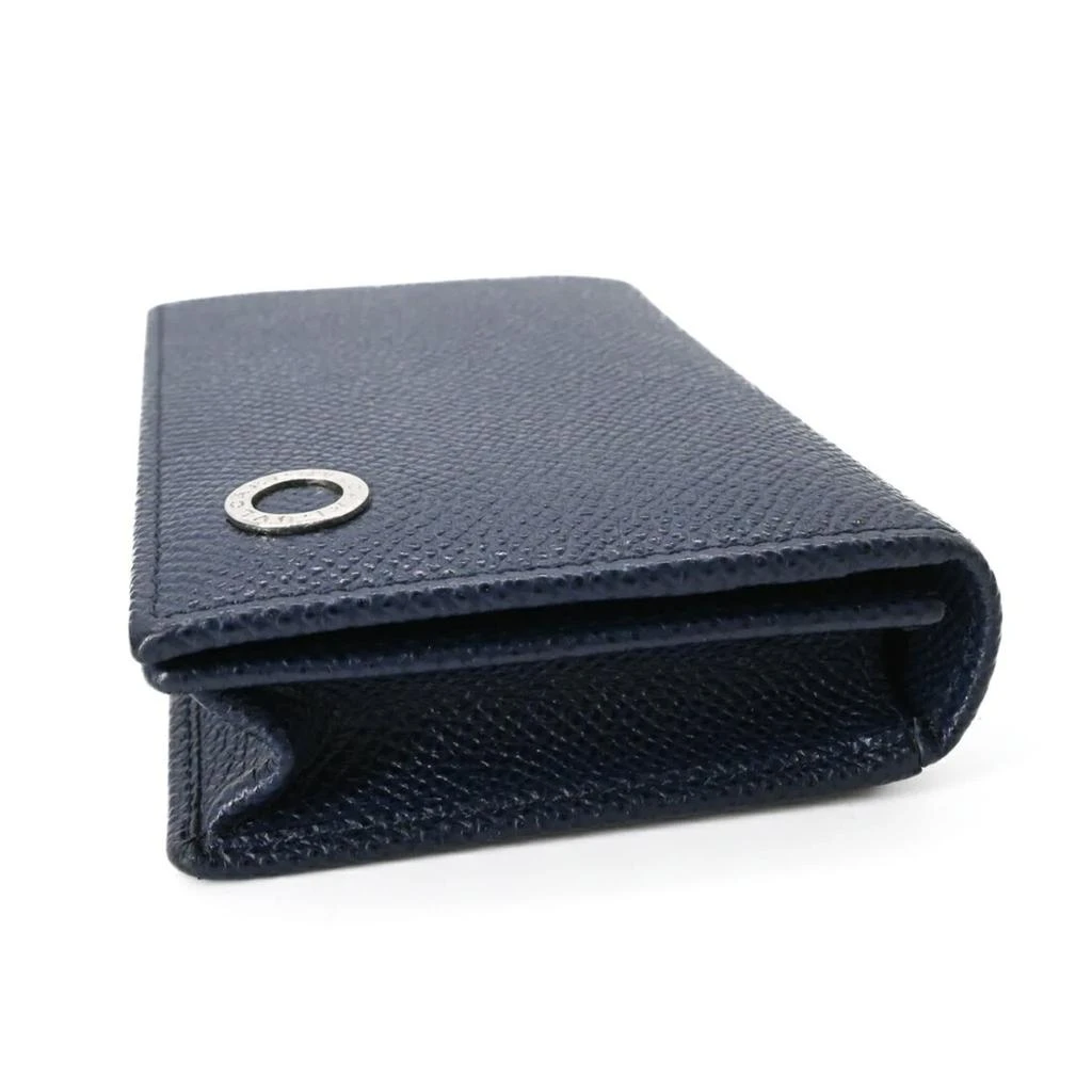 BVLGARI blue Navy Leather Business Card Case (Pre-Owned) 5