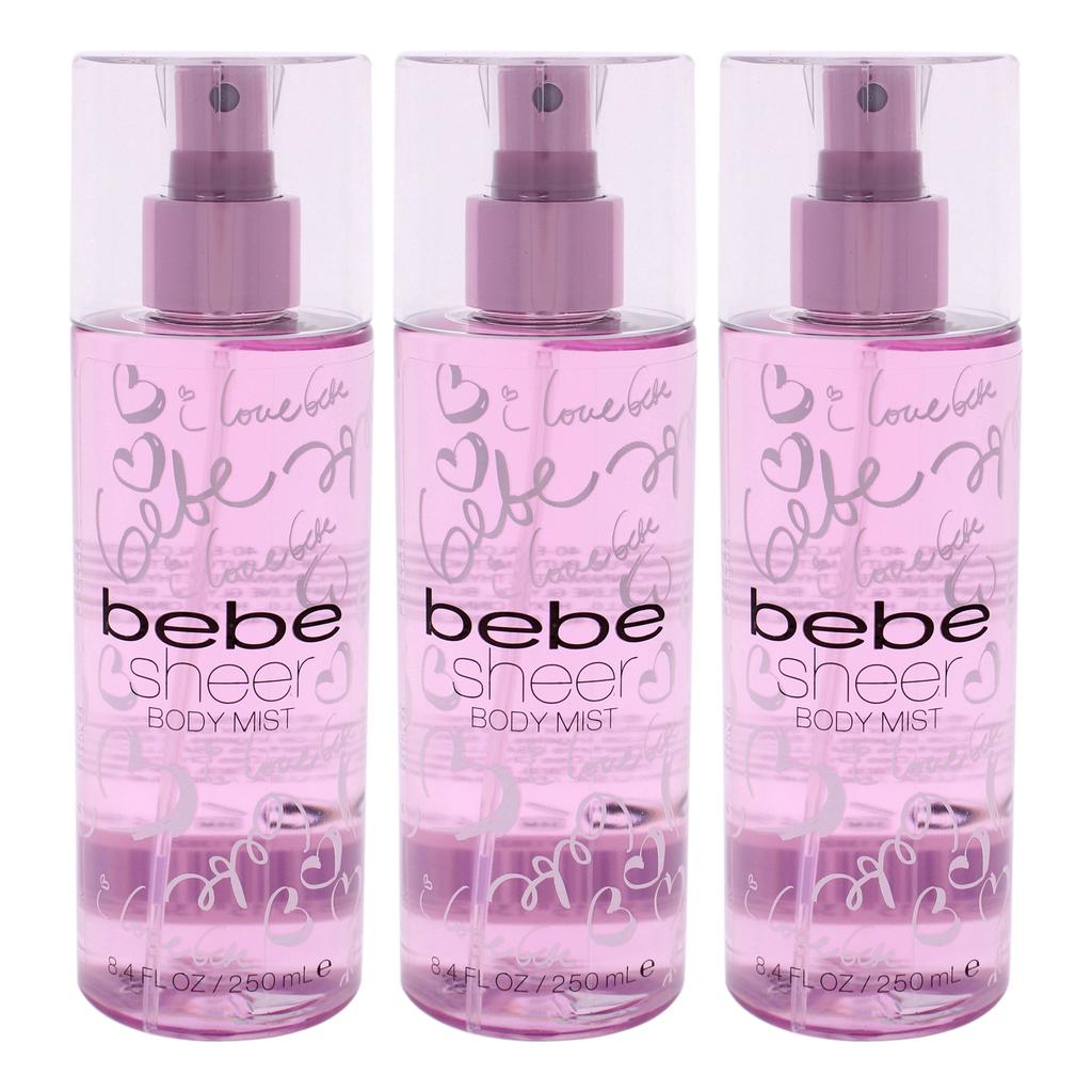 Bebe Sheer by  for Women - 8.4 oz Body Mist - Pack of 3