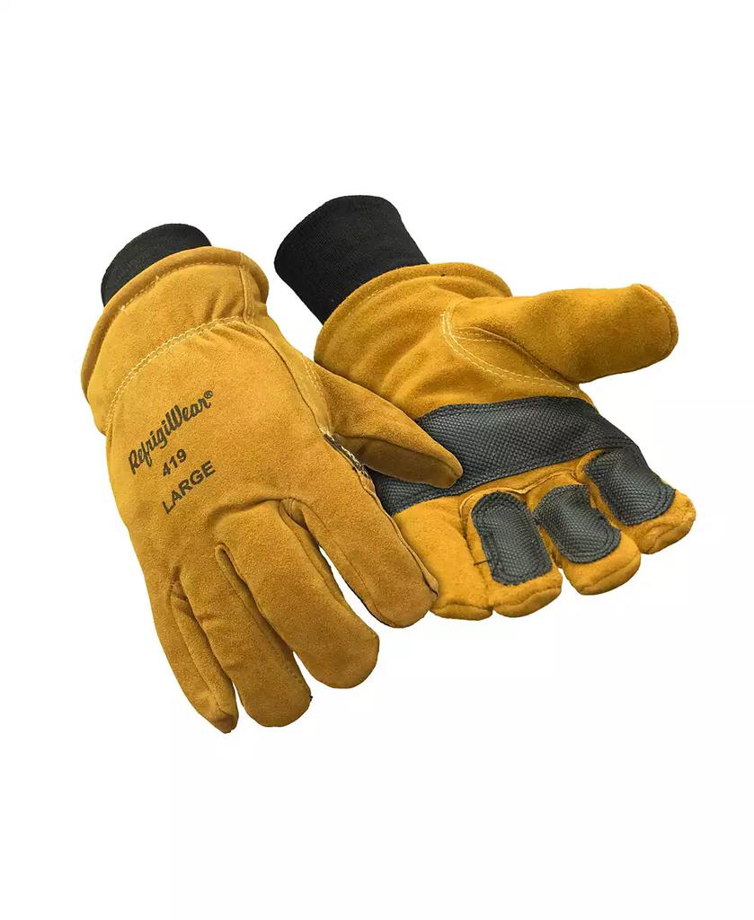 RefrigiWear Men's Double Insulated Leather Work Gloves - Heavy Duty Durable Gloves for Cold Weather Protection