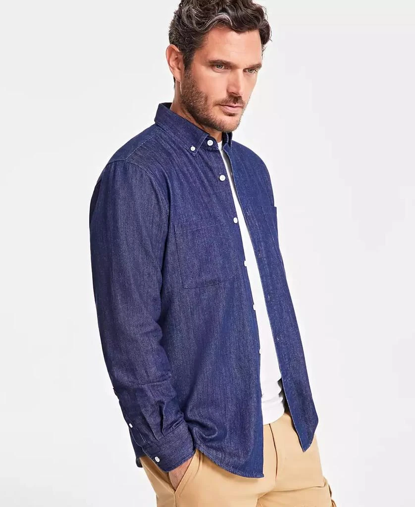 Club Room Men's Classic-Fit Solid Button-Down Denim Shirt, Created for Macy's 2