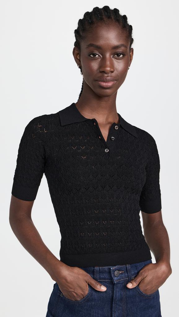 Sea Rue Fine Gauge Knit Polo Sweater