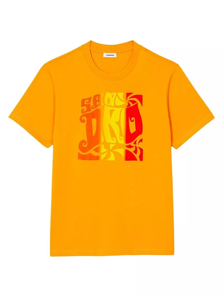Sandro Wave Print Cotton T-Shirt 1
